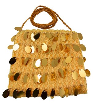 Gold sequin shoulder bag
