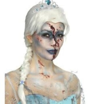 perruque blanche de zombie congelé à mort