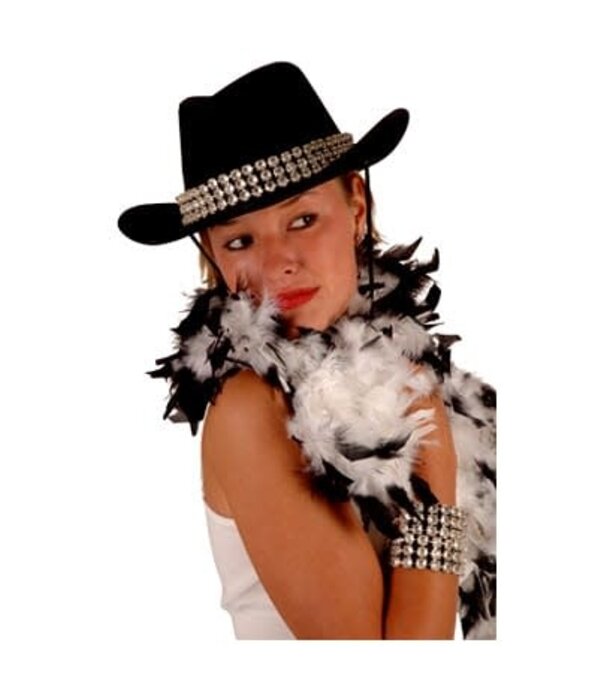 cowboyhoed zwart strass