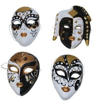 Masque peint à paillettes assorties (1 pièce)