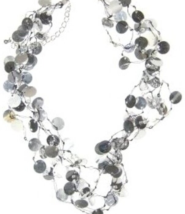 pailetten zilveren discoketting