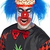 gescalpeerde clownpruik met neus
