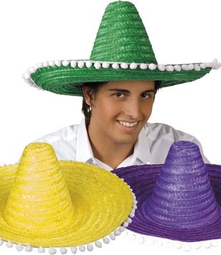 sombrero gekleurd met bollekes