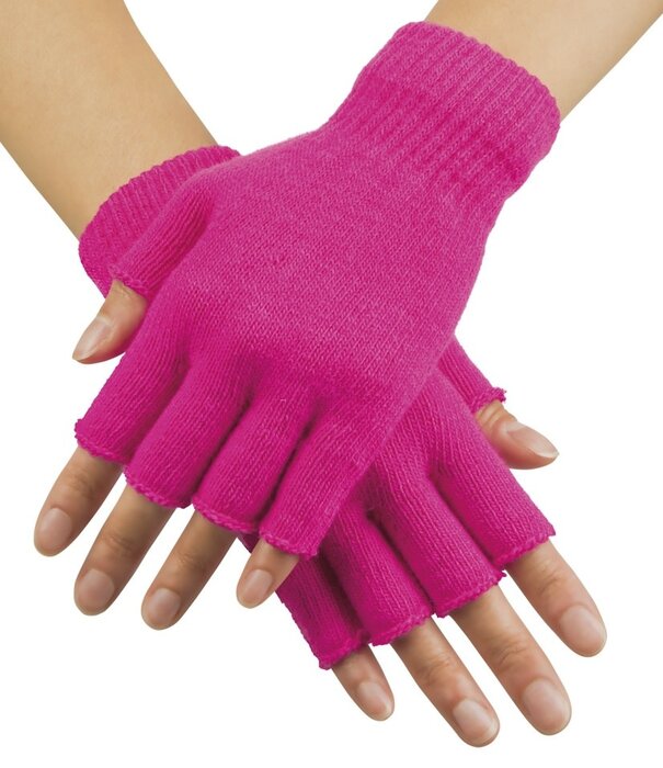 vingerloze handschoenen fluo roze