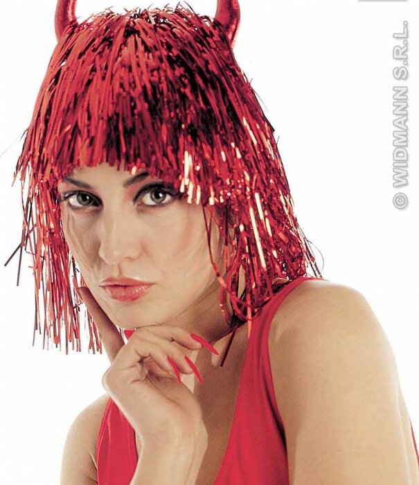 TINSEL DEVIL WIGS rood