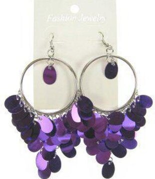 disco earrings purple