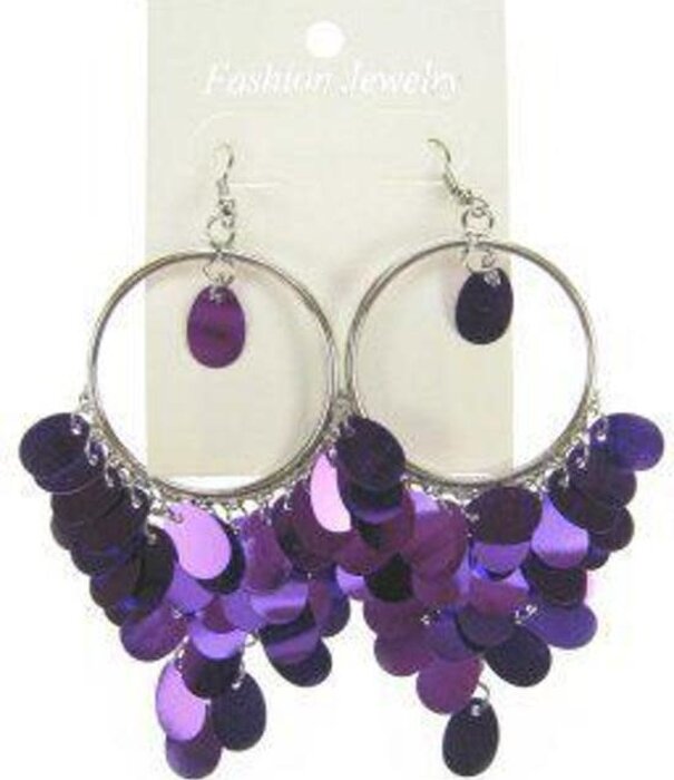 disco earrings purple
