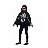 Skeleton poncho with gloves one size