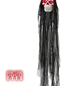 Yeux clignotants de crâne de mur à capuchon