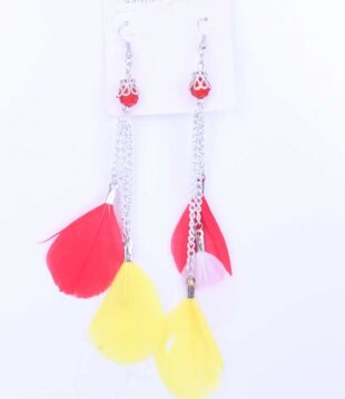 boucles d'oreilles plumes