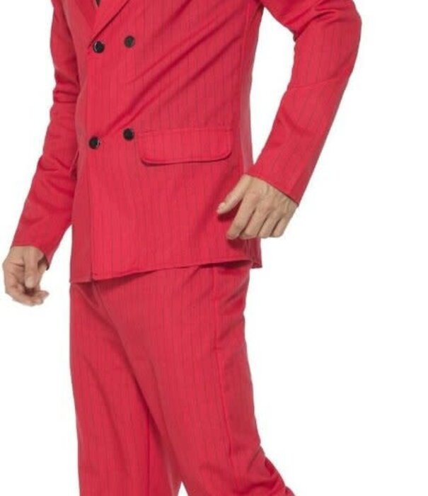 Costume de mafieux rouge + chapeau