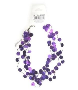 Collier à paillettes violettes