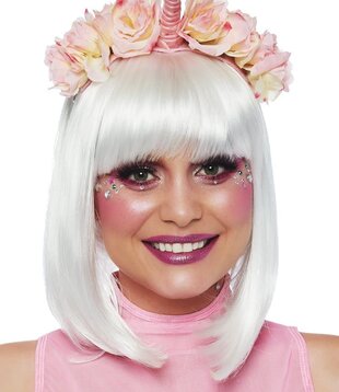 Bandeau licorne à fleurs en velours pastel