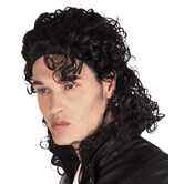 Wig long black with curls