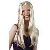 Blonde hippie wig with beads