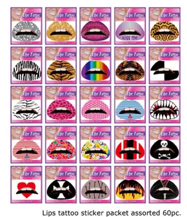Lip Tattoo Various Multi
