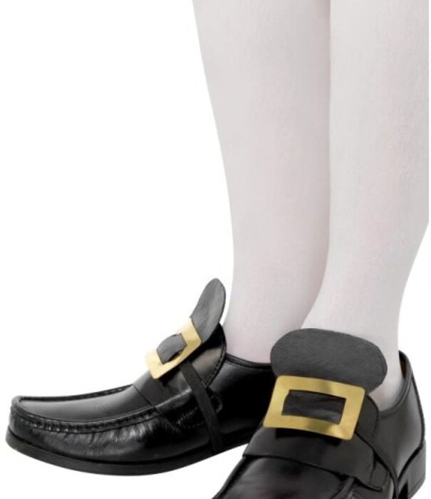 Smiffys Boucle de chaussure Boucle en métal doré avec noir