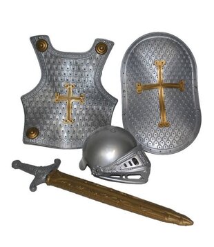 Set de chevaliers 4 pièces argent enfant