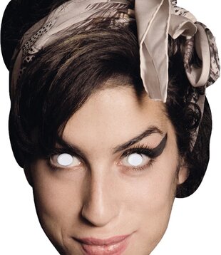 Amy Winehouse kartonnen masker