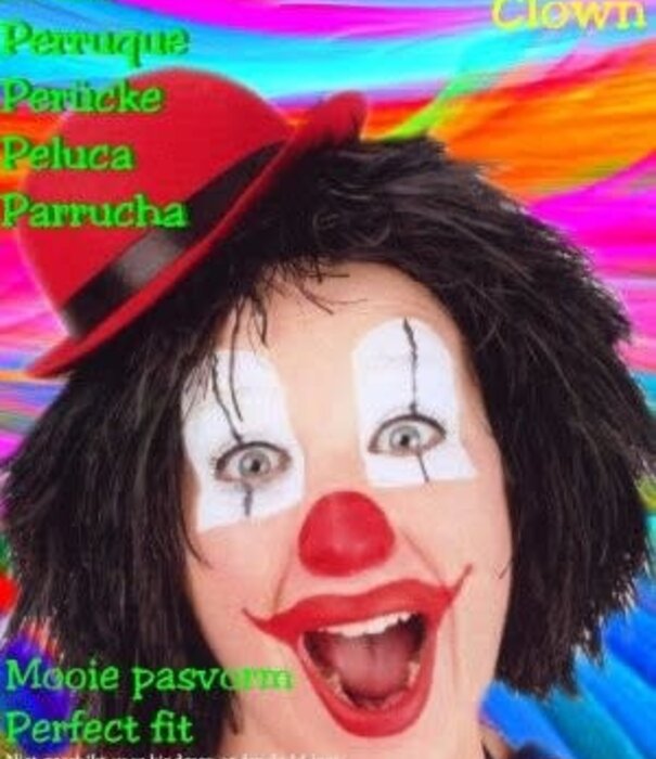 Clown pruik zwart