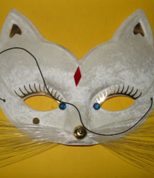 Oogmasker kat wit