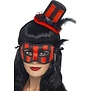 Burlesque set oogmasker met mini hoedje op diadeem