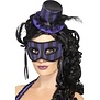 Burlesque set oogmasker met mini hoedje op diadeem