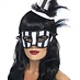 Burlesque set oogmasker met mini hoedje op diadeem