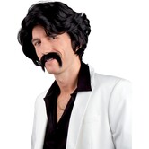 Chuck black wig with mustache