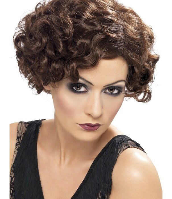 20's flirty flapper wig brown