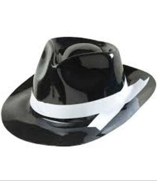 chapeau mafia PVC noir