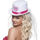 top hat white "Bride to be"