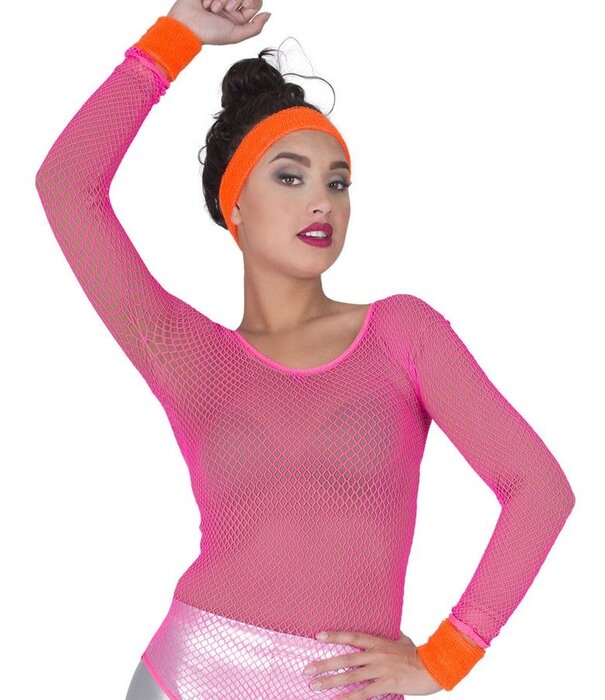 Funny Fashion zweetbandset fluo oranje
