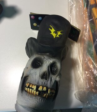 Skelet hoofd met hoed