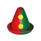 chapeau clown rouge vert