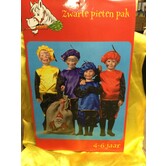 Pietenpak 4-6 jaar Geel, Paars of rood met zwarte mouwen en broek