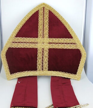 Mitre Bordeaux Velours Or Tresse