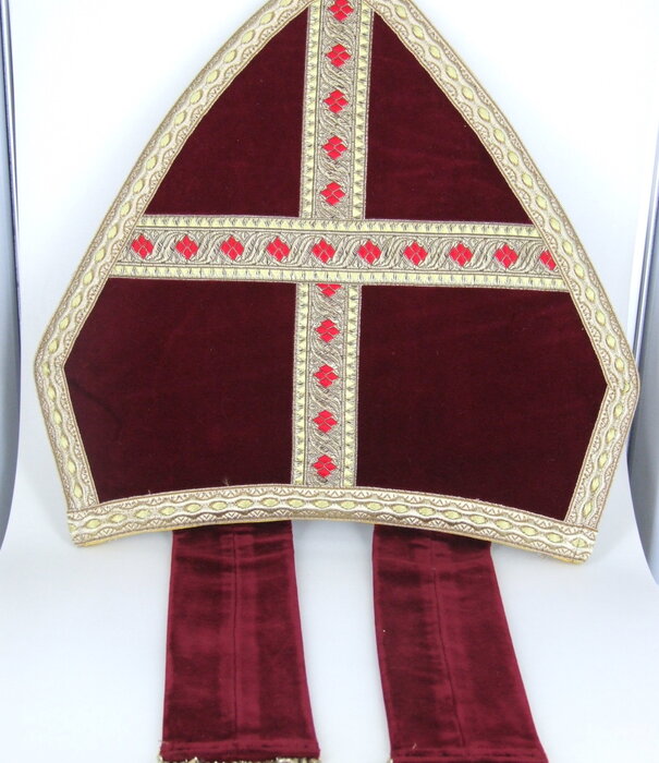Saint Miter velvet bordeaux Saint Nicholas