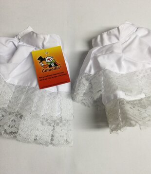 White sleeves with lace