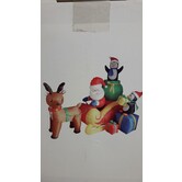 Inflatable Christmas scene Santa Claus Reindeer sleigh