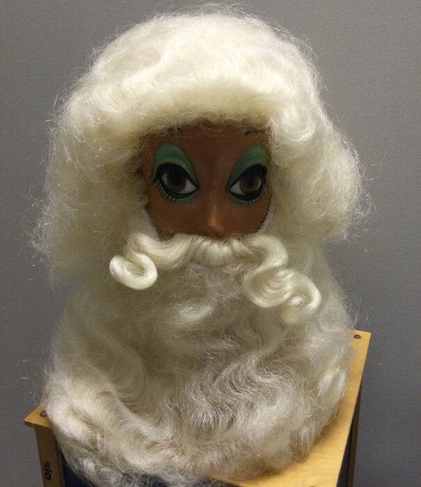 Santa 3-piece natural hair Beard & Wig beard set and separate mustache