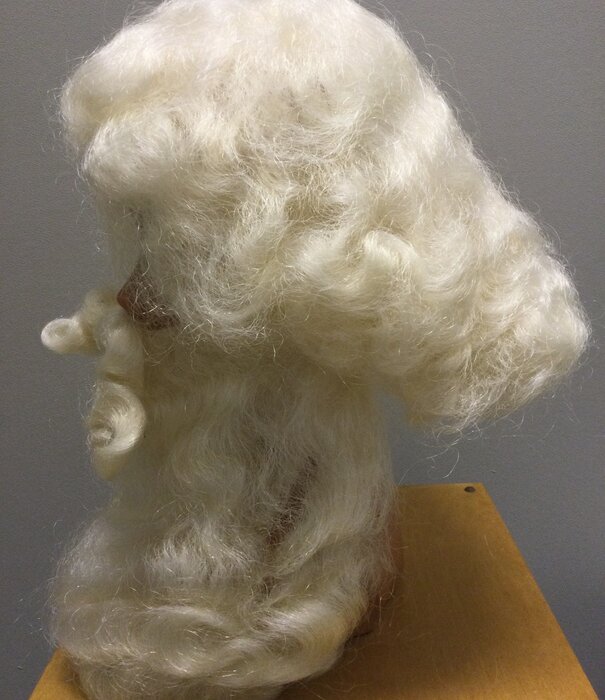 Ensemble barbe et perruque en cheveux naturels Père Noël 3 pièces, comprenant une barbe et une moustache séparées.