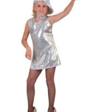 Disco tuniek zilver paillet