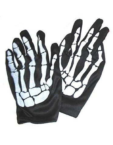 Funny Fashion handschoenen skelet zwart