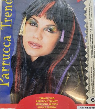 Trendy wig with colored braids