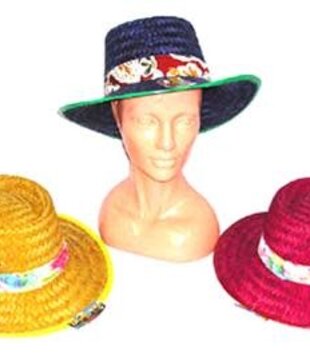 chapeau été paille couleurs  (1 pièce)