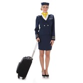 Blue Flight Attendant