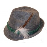 Chapeau Tiroler gris avec plume