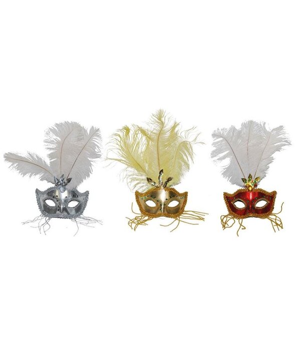 mask with red plumes