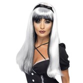 wig witch white black with bow